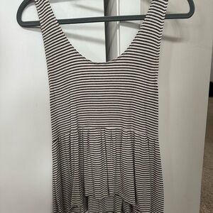 AE Striped Sleeveless Peplum Tank